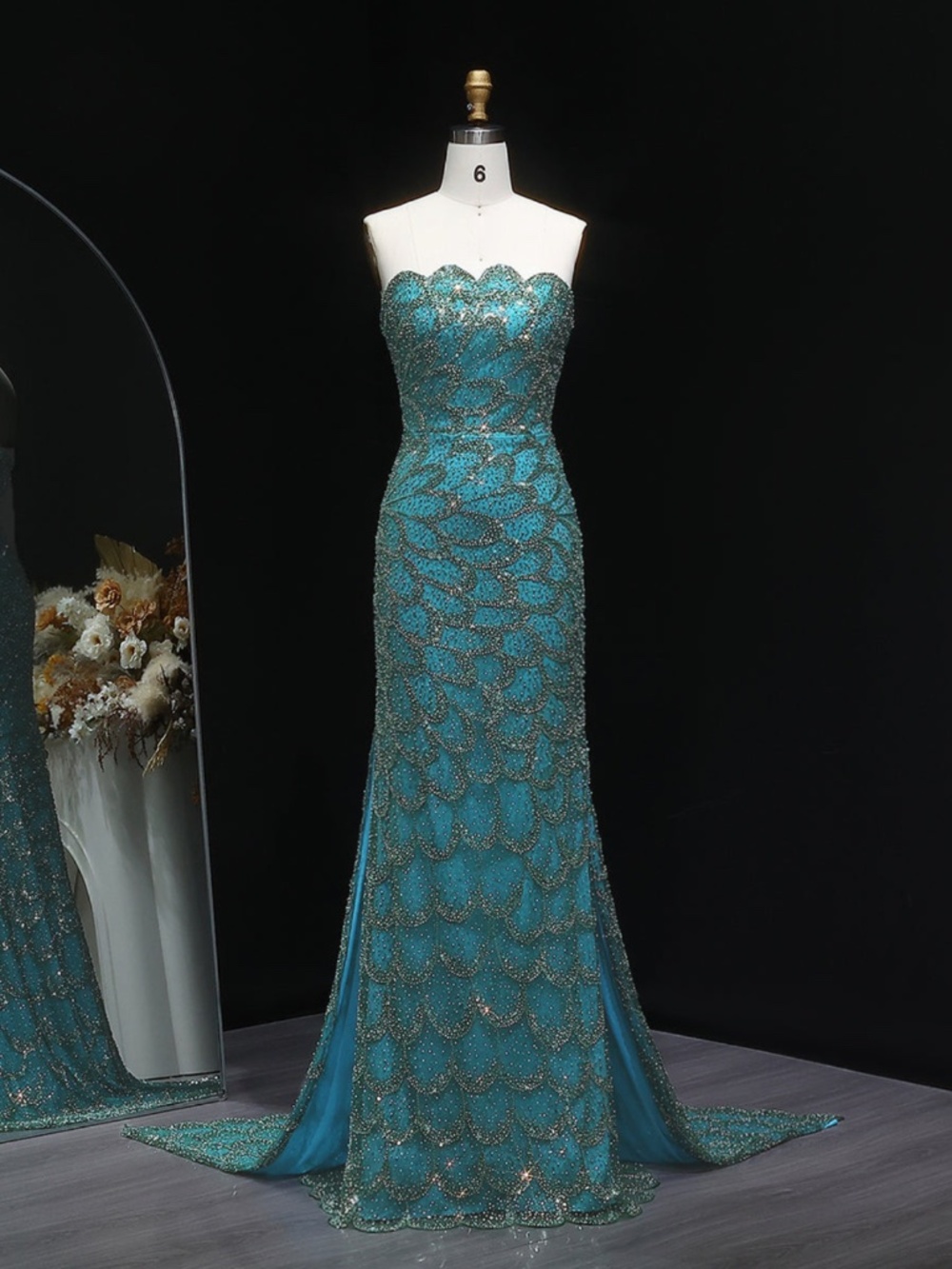 Oceana Gown Size 10 Turquoise Ships in 48 hours
